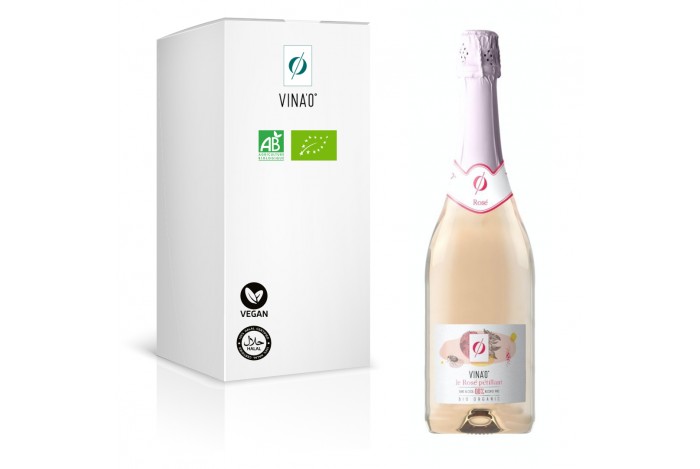 VINA'0° Rosé Sparkling 0,75L (BIO) - Nealkoholické růžové šumivé víno 0,0% alk.